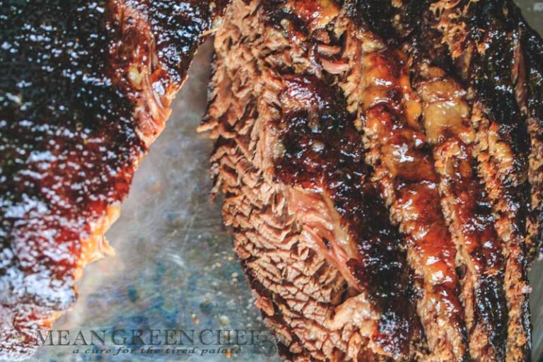 Braised Brisket with Bourbon Peach Glaze Recipe | Mean Green Chef