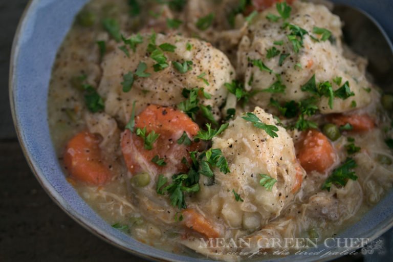 Roasted Chicken and Dumplings Recipe | Mean Green Chef | Roasted Chicken and Dumplings, a flavor so deep you can feel it! This is a seriously good chicken and dumplings recipe and we develop amazing flavor by roasting our bird first! #chickenanddumplings #dumplings #chickenfoodrecipes #chickenrecipes #comfortfood #chickenrecipes #dinner #foodphotography #foodstyling #meangreenchef #MGCKitchens