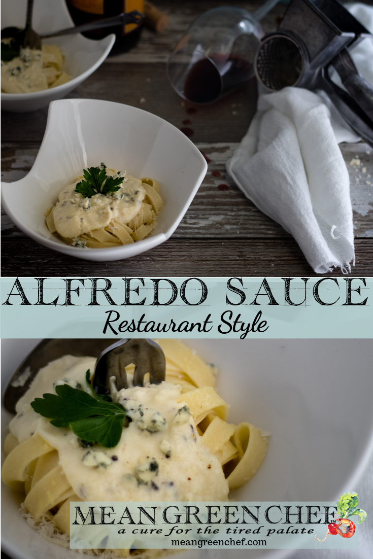 Bowls of Restaurant Style Alfredo over homemade pasta.