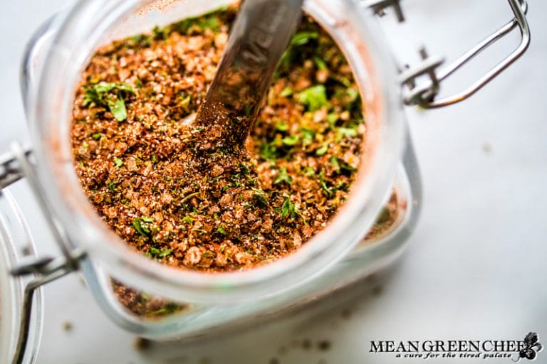 Badass Blackened Seasoning in a small jar.