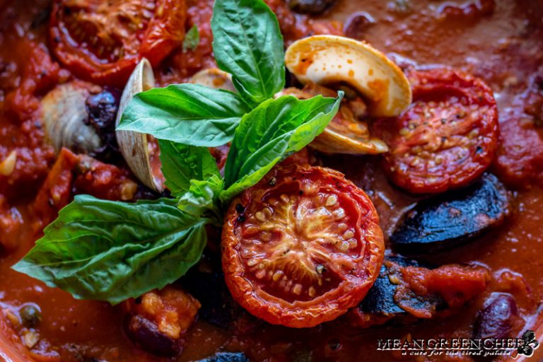 Close up of Pasta Pescatore.