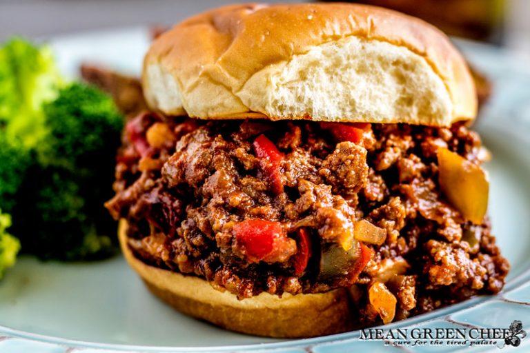 Close up of Extra Sloppy Joes.